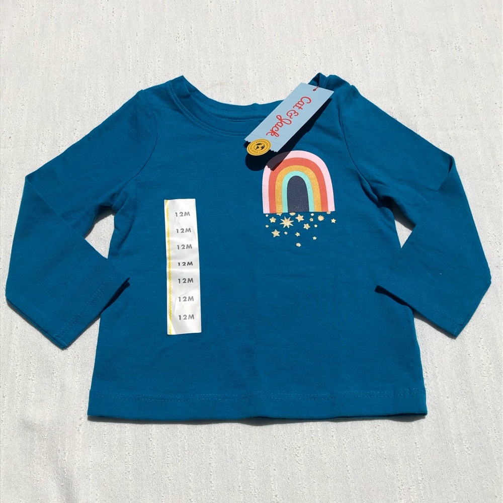 NWT Cat & Jack Long Sleeve T-shirt Size 12 Month